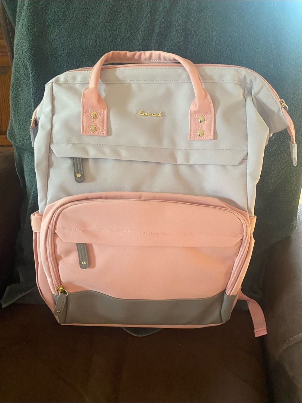 Louvch Pink & Light Gray Two-Tone Women's Backpack